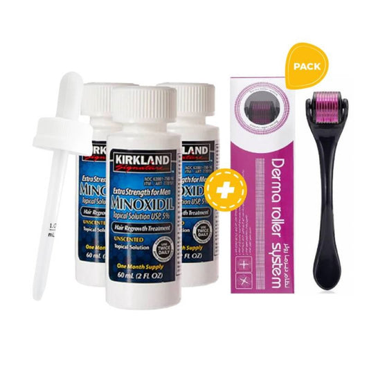 Pack Minoxidil 3 + Derma Roller